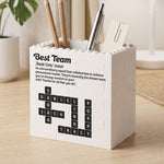 Custom Crosswords Scrabble For Coworker Team, White Elephant Party Bulk Gift - Personalized Pen Holder 4