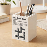 Custom Crosswords Scrabble For Coworker Team, White Elephant Party Bulk Gift - Personalized Pen Holder 5