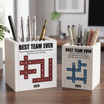 Custom Crosswords Scrabble Thank You Bulk Gifts For Coworker Team, White Elephant Party - Personalized Pen Holder 1