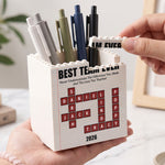 Custom Crosswords Scrabble Thank You Bulk Gifts For Coworker Team, White Elephant Party - Personalized Pen Holder 2