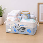 Custom Custom Baby Announcement Nursery Storage Baby Shower, Baptism Gifts - Personalized Storage Basket 3