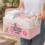 Custom Custom Baby Announcement Nursery Storage Baby Shower, Baptism Gifts - Personalized Storage Basket 4