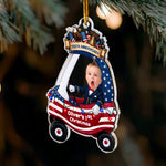 Custom Cute Face Baby First Christmas 250th Anniversary - Personalized Ornament 3