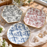 Custom Dog Breeds Chinoiserie Toile De Jouy Style Gift For Dog Mom - Personalized Jewelry Dish 1