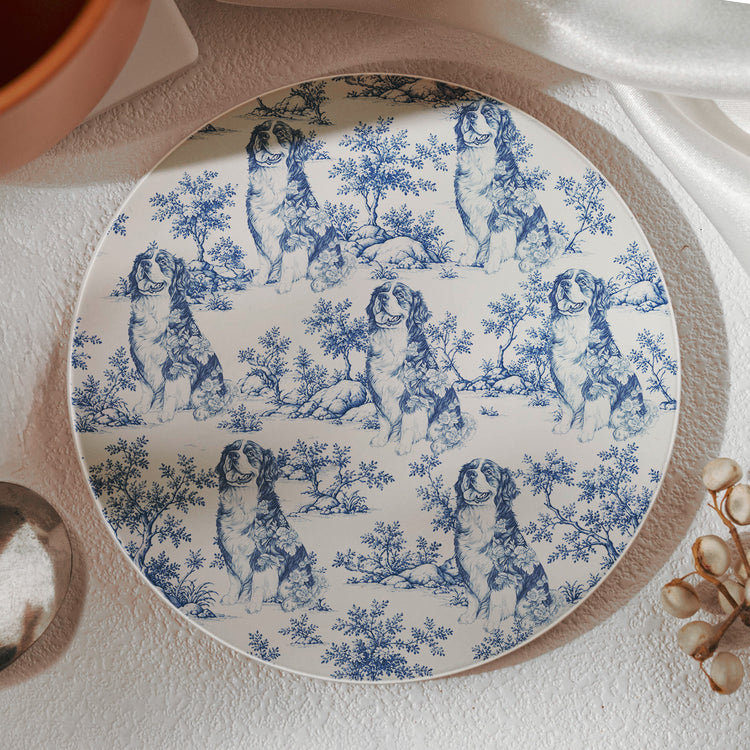 Custom Dog Breeds Chinoiserie Toile De Jouy Style - Personalized Coaster 3