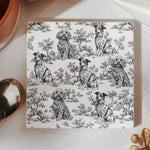 Custom Dog Breeds Chinoiserie Toile De Jouy Style - Personalized Coaster 10