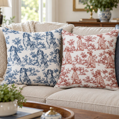 Custom Dog Breeds Chinoiserie Toile De Jouy Style - Personalized Pillow