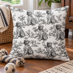 Custom Dog Breeds Chinoiserie Toile De Jouy Style - Personalized Pillow 6