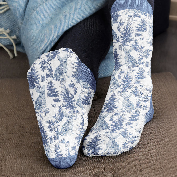 Custom Dog Breeds Toile De Jouy Christmas Gift For Dog Mom, Dog Dad - Personalized Socks 6
