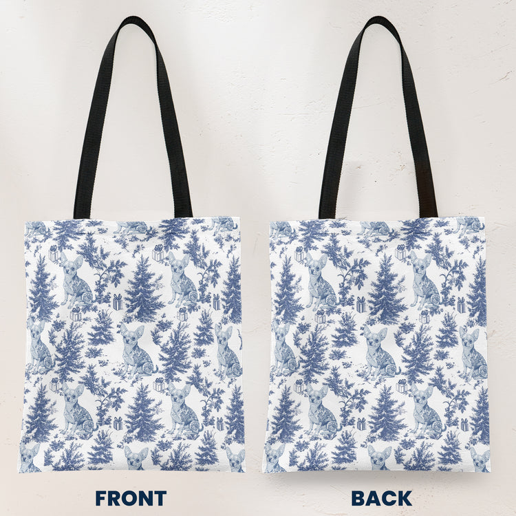 Custom Dog Breeds Toile De Jouy Christmas Gift For Dog Mom - Personalized Tote Bag 3