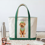 Custom Dog Cat Portrait - Turn Pet Photo Into Art - Retro Frame - Personalized Tote Bag 3
