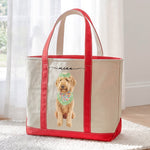 Custom Dog Cat Portrait - Turn Pet Photo Into Art - Retro Frame - Personalized Tote Bag 6