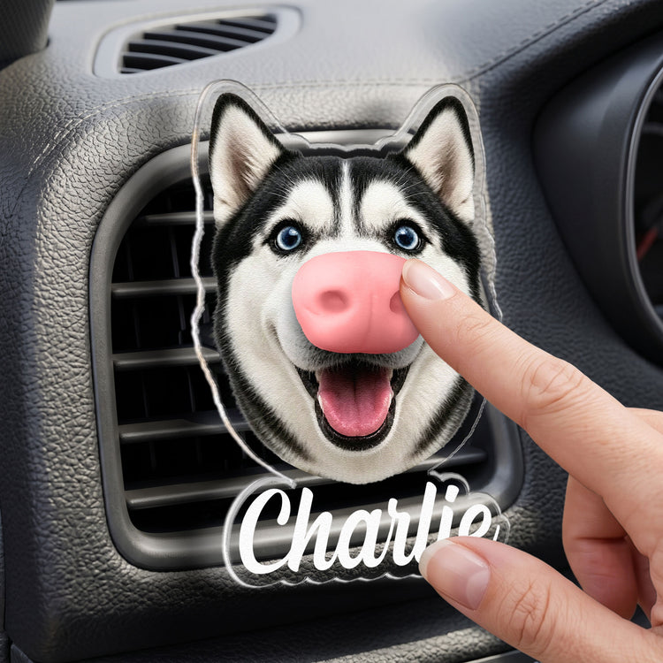 Custom Dog Nose Squishy Gift For Dog Lover, Dog Mom, Dog Dad - Personalized Car Vent Clip 3