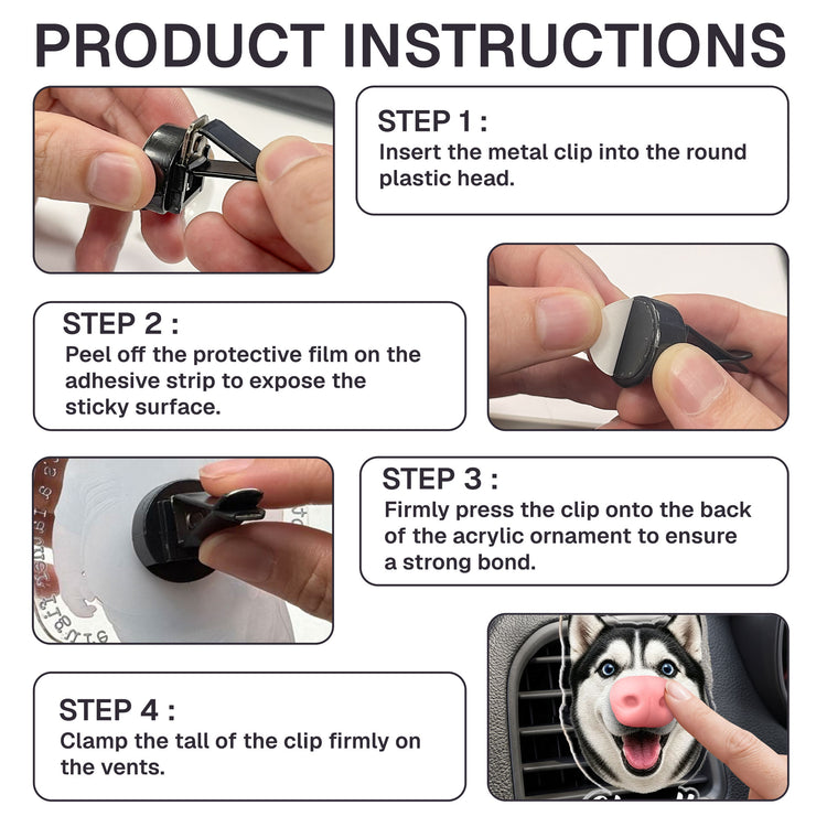 Custom Dog Nose Squishy Gift For Dog Lover, Dog Mom, Dog Dad - Personalized Car Vent Clip 6