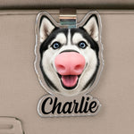 Custom Dog Nose Squishy Gift For Dog Lover, Dog Mom, Dog Dad - Personalized Car Visor Clip 2