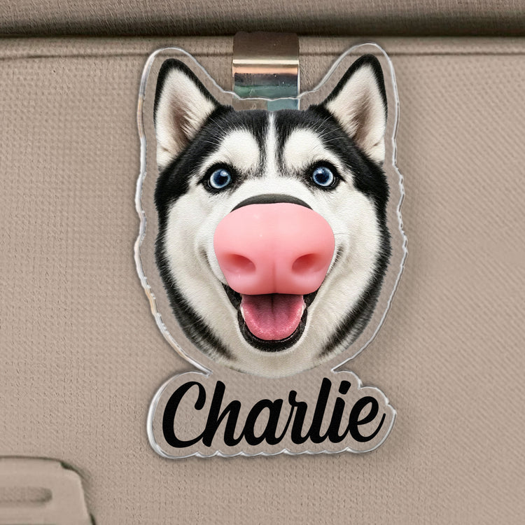 Custom Dog Nose Squishy Gift For Dog Lover, Dog Mom, Dog Dad - Personalized Car Visor Clip 2