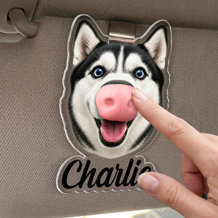 Custom Dog Nose Squishy Gift For Dog Lover, Dog Mom, Dog Dad - Personalized Car Visor Clip 3