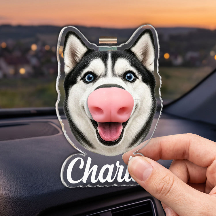 Custom Dog Nose Squishy Gift For Dog Lover, Dog Mom, Dog Dad - Personalized Car Visor Clip 4