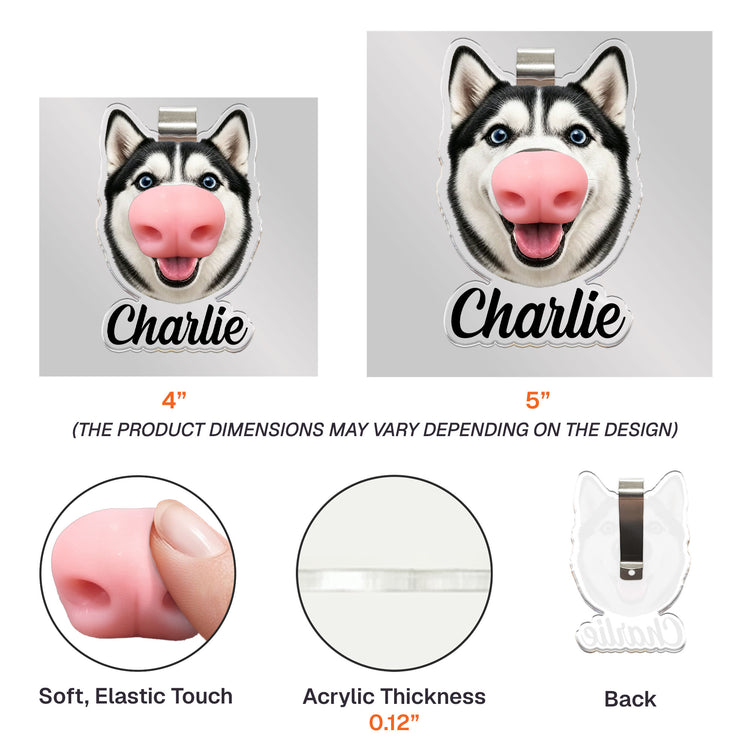 Custom Dog Nose Squishy Gift For Dog Lover, Dog Mom, Dog Dad - Personalized Car Visor Clip 5