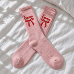 Custom Embroidered Name Colorful Coquette Bow Socks Gifts For Her - Personalized Socks 1