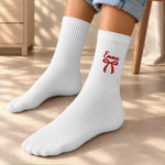 Custom Embroidered Name Colorful Coquette Bow Socks Gifts For Her - Personalized Socks 3