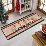Custom Family Christmas Rug For Entryway - Personalized Runner Rug 1