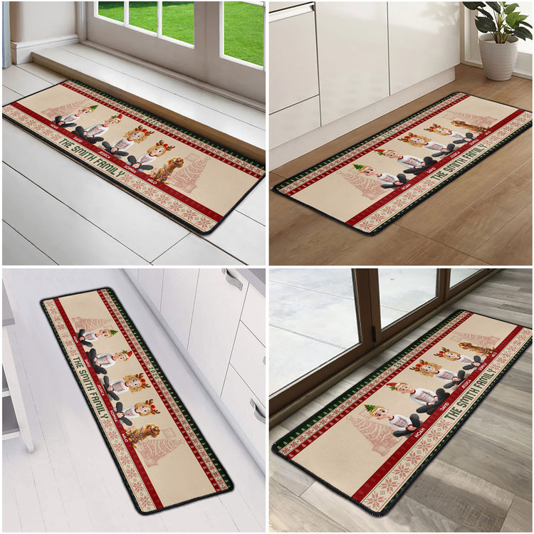 Custom Family Christmas Rug For Entryway - Personalized Runner Rug 6