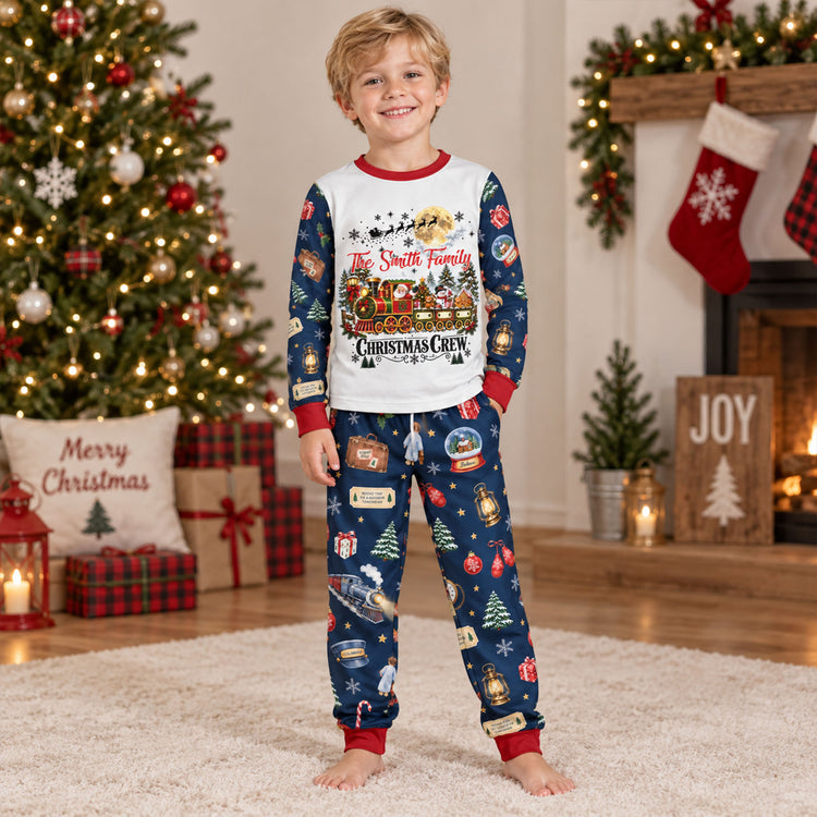 Custom Family Christmas Sleepwear Polar Express, Family Matching Pjs Set - Personalized Pajamas 3