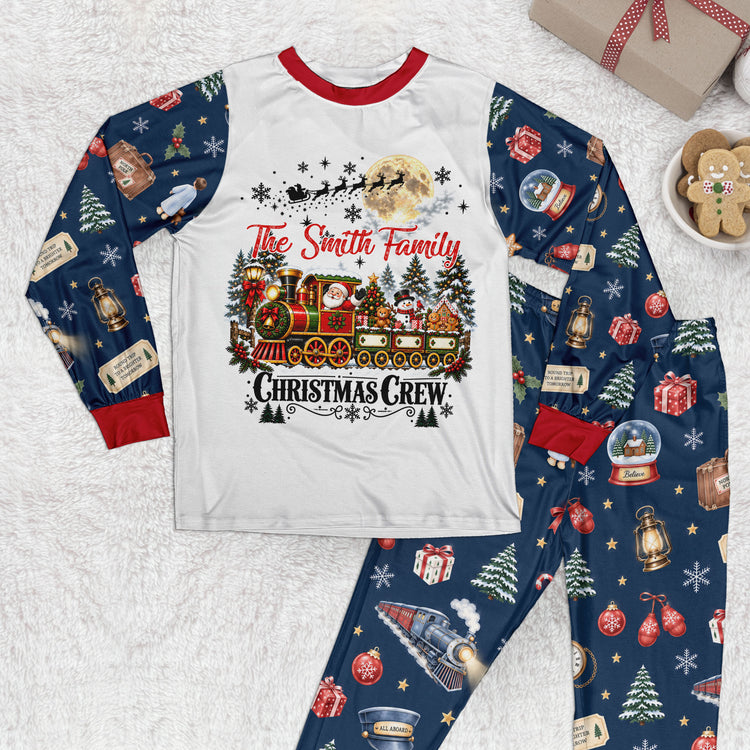 Custom Family Christmas Sleepwear Polar Express, Family Matching Pjs Set - Personalized Pajamas 4