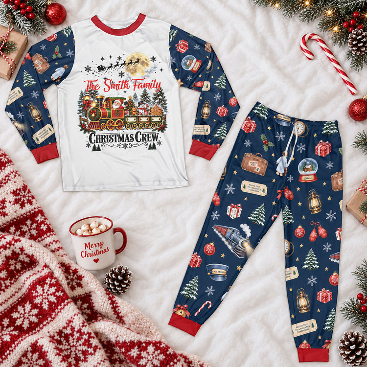 Custom Family Christmas Sleepwear Polar Express, Family Matching Pjs Set - Personalized Pajamas 5