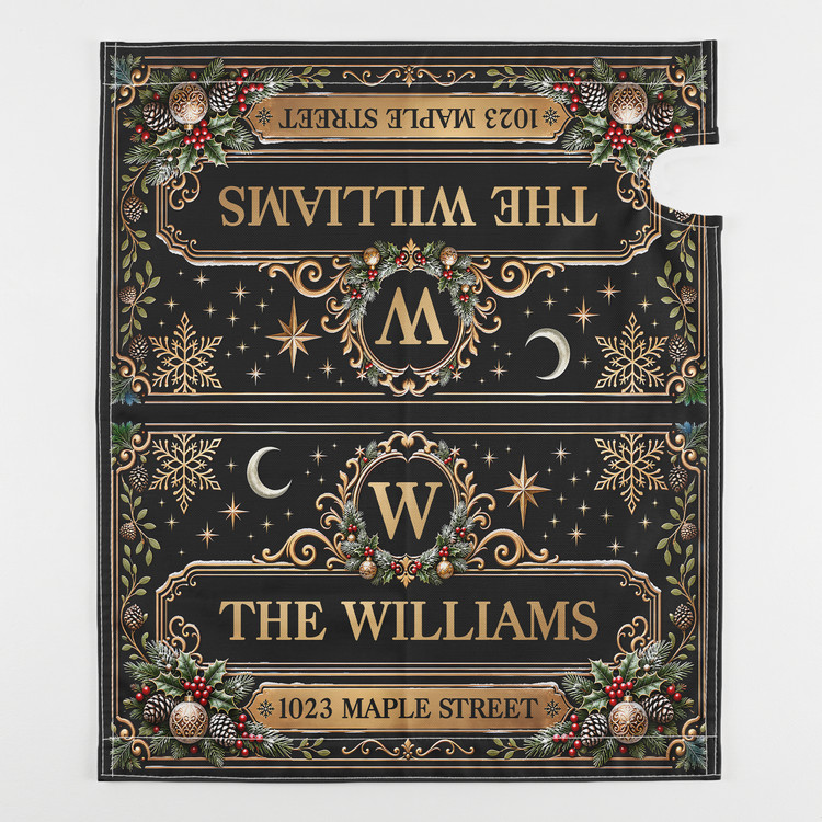 Custom Family Name & Address Christmas Theme- Personalized Mailbox Cover 4