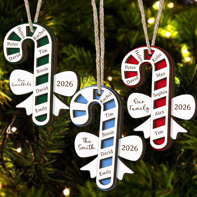 Custom Family Name Candy Cane - Christmas Gifts - Personalized Ornament 2