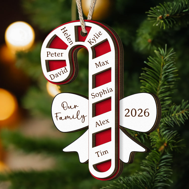 Custom Family Name Candy Cane - Christmas Gifts - Personalized Ornament 3
