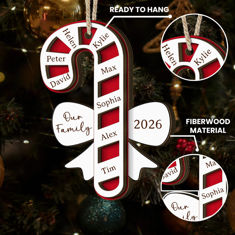 Custom Family Name Candy Cane - Christmas Gifts - Personalized Ornament 7