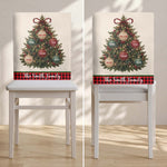 Custom Family Name Christmas Tree - Personalized Chair Back Cover 4