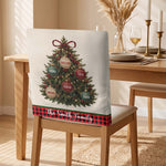Custom Family Name Christmas Tree - Personalized Chair Back Cover 6