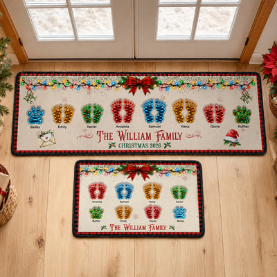 Custom Family Name Kitchen Mat, Holiday Home Decor Gift, Housewarming Gift For Family, Christmas Gift Ideas - Personalized Runner Rug