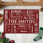 Custom Family Name Merry Christmas Home Sweet Home - Personalized Doormat 1