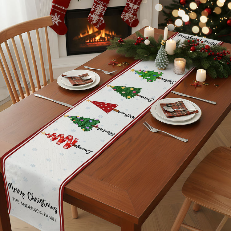 Custom Family Name New Version Christmas Decor Gifts - Personalized Table Runner 1