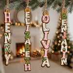 Custom Family Name Sprinkled Sugar Christmas Cookie - Personalized Ornament 1