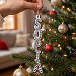 Custom Family Name Toile Ginger Bread Pattern Letter - Personalized Ornament 4