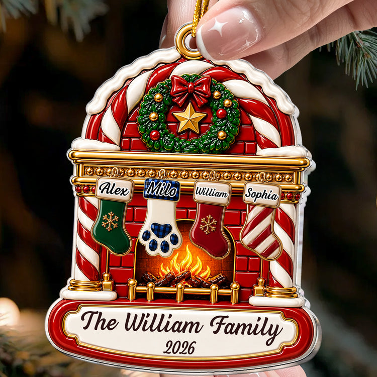 Custom Family Names Christmas Stocking Christmas Tree Decor - Personalized Ornament 2