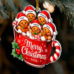 Custom Family Names, Family Xmas, Gingerbread - Personalized Ornament 5