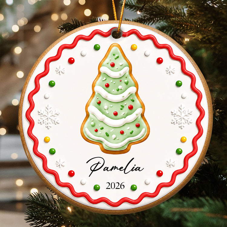 Custom Family Names, Kid Names On Christmas Tree Gingerbread - Personalized Ornament 2