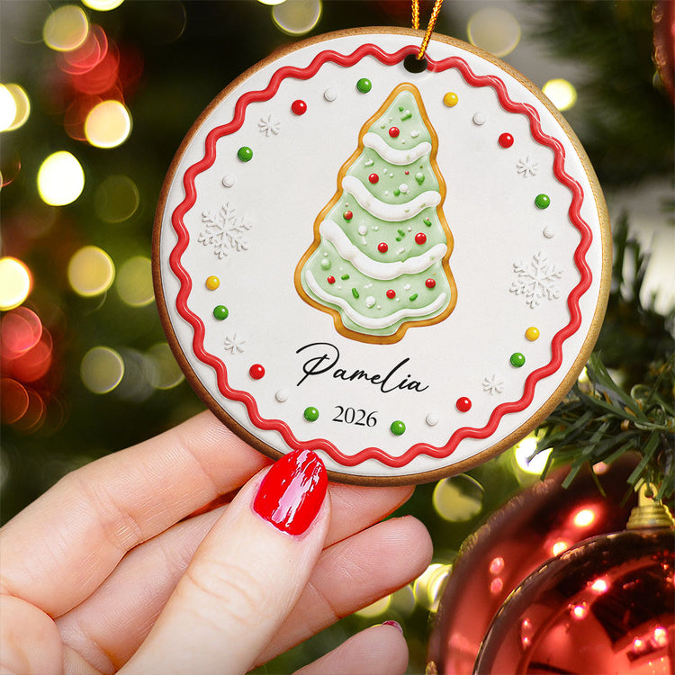 Custom Family Names, Kid Names On Christmas Tree Gingerbread - Personalized Ornament 3