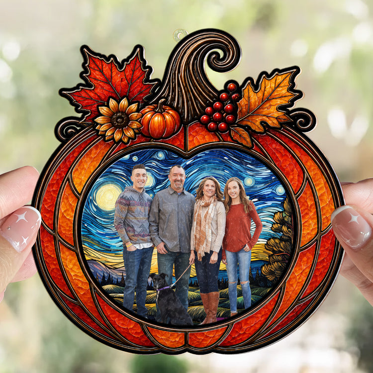 Custom Family Photo Halloween Decoration - Personalized Window Hanging Suncatcher 3