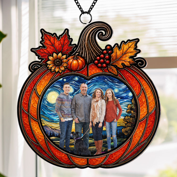 Custom Family Photo Halloween Decoration - Personalized Window Hanging Suncatcher 4