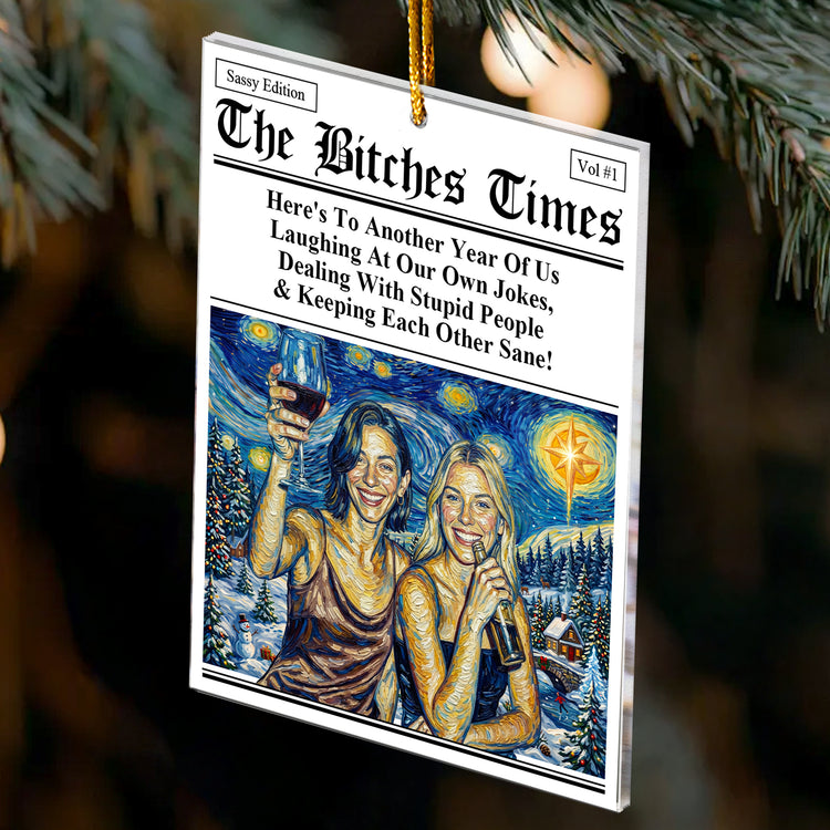 Custom Friends Photo Van Gogh Art Christmas Decoration - Personalized Ornament 3