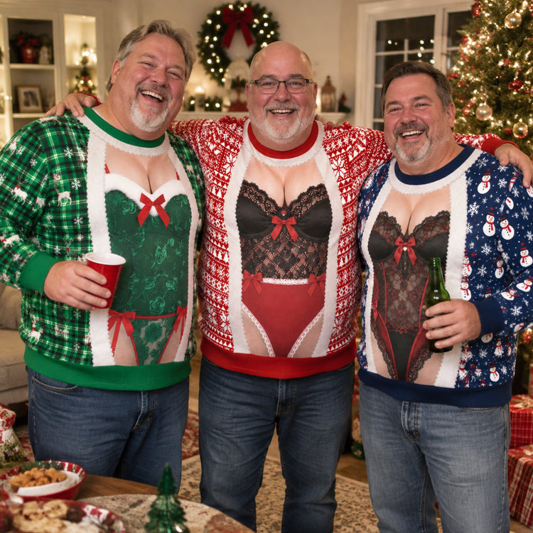 Custom Funny Christmas Sweater, Corset Novelty Knitted Pullover, Ugly Holiday Gift - Personalized Sweater 1