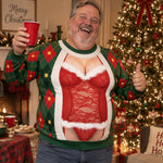 Custom Funny Christmas Sweater, Corset Novelty Knitted Pullover, Ugly Holiday Gift - Personalized Sweater 2